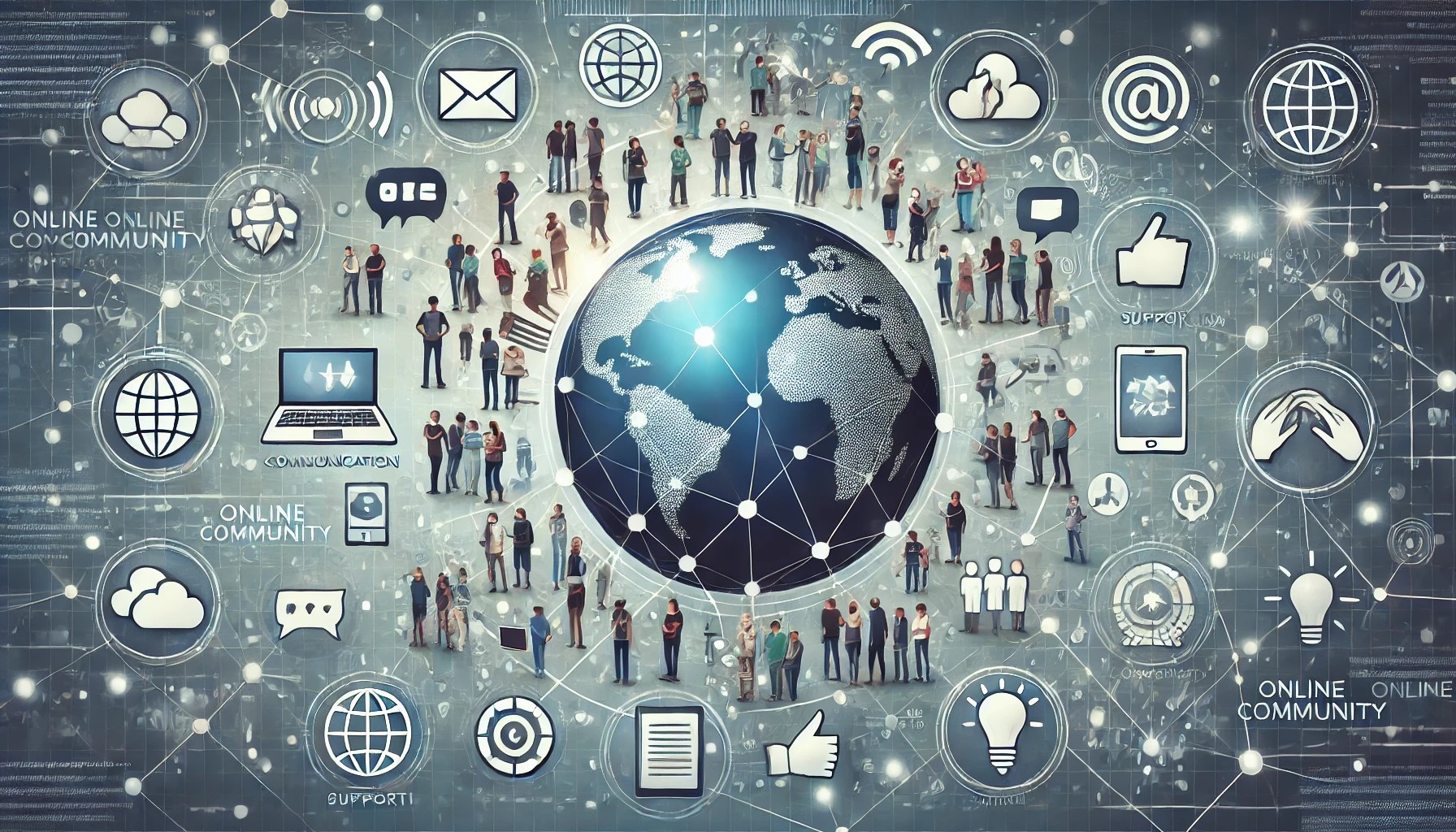 how do you structure an online community? illustration that visually represents the structure of an online community, emphasizing connectivity and interaction