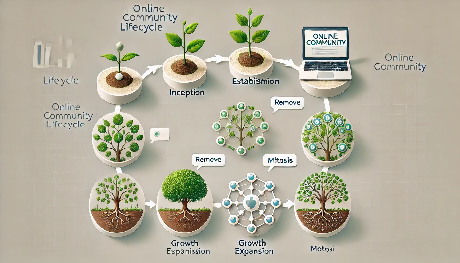 what are the stages of an online community image showing the stages of an online community lifecycle