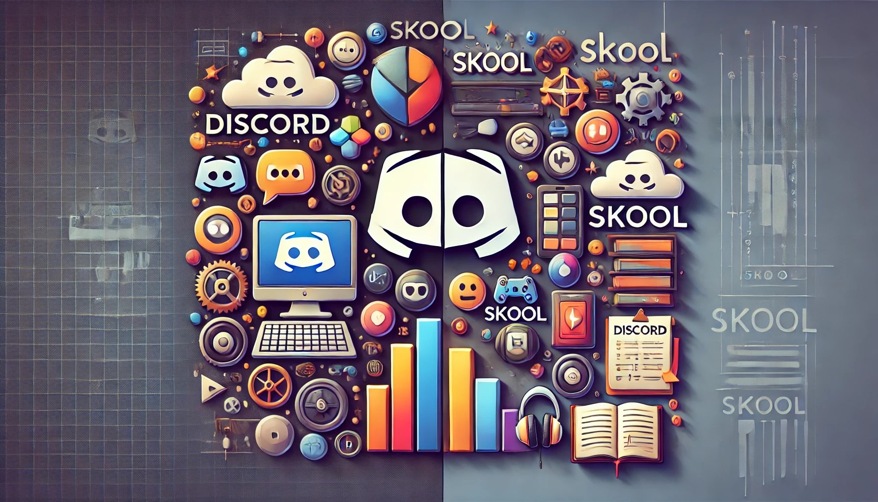 image that symbolizes the question what is the difference between discord and skool?